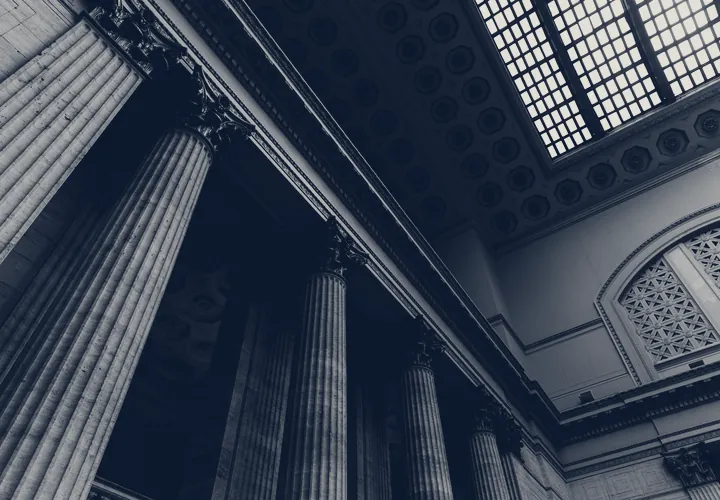 Classical courthouse interior